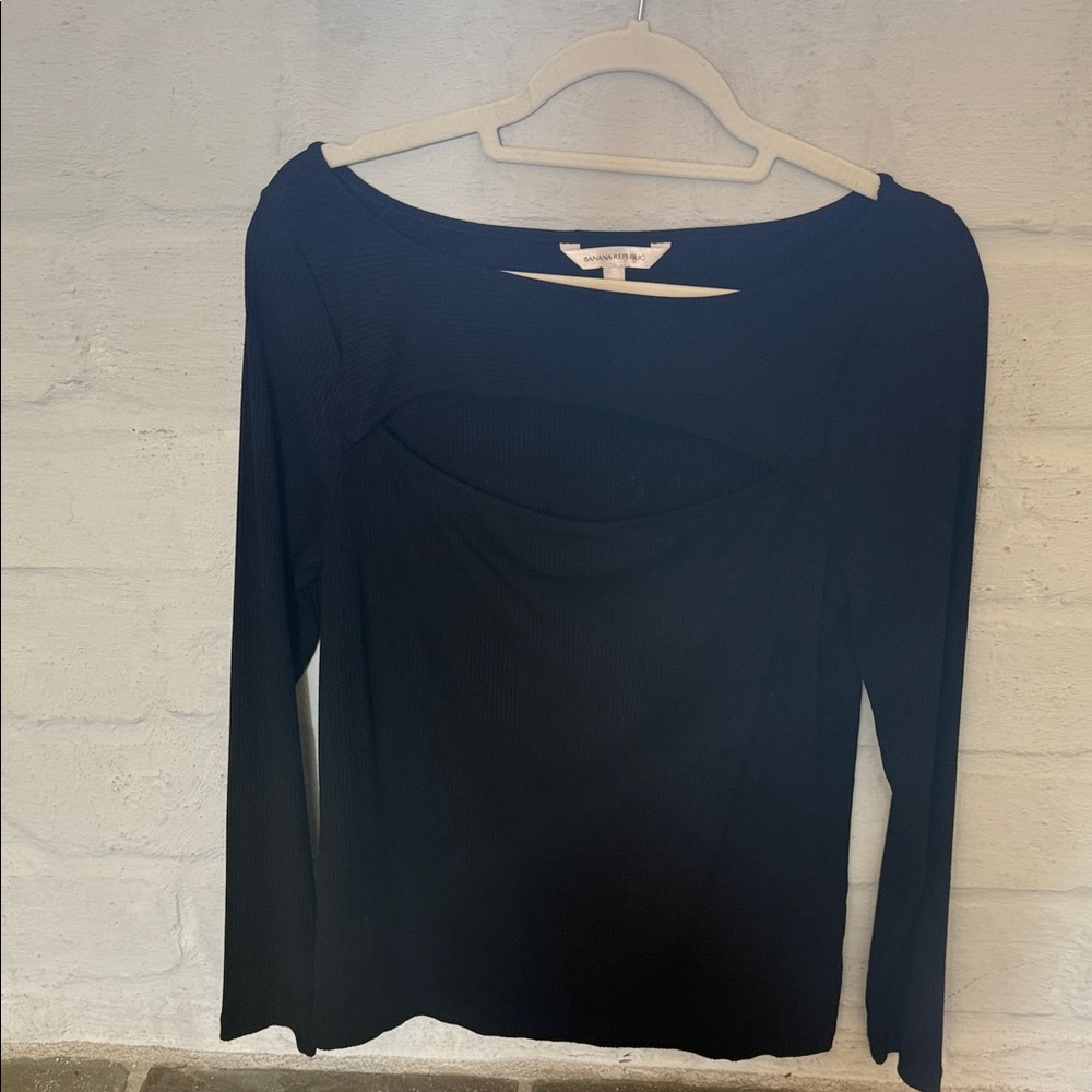 Banana Republic Black Long Sleeve Top